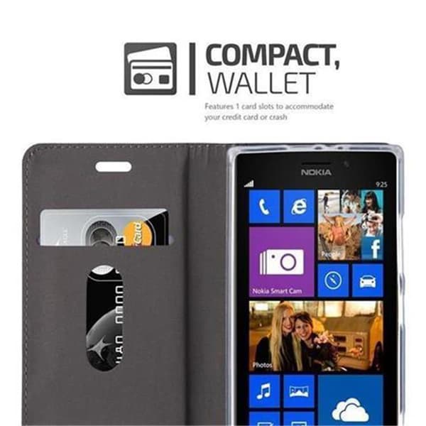 Nokia Lumia 925 Suojakotelo Suojakuori Lompakkokotelo Matkapuhelinkotelo jossa magneettisuljenta, jalusta-toiminto ja korttitasku