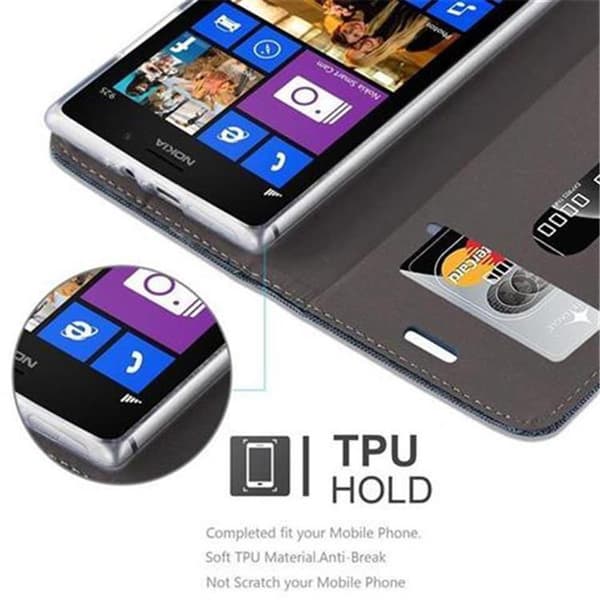 Nokia Lumia 925 Suojakotelo Suojakuori Lompakkokotelo Matkapuhelinkotelo jossa magneettisuljenta, jalusta-toiminto ja korttitasku