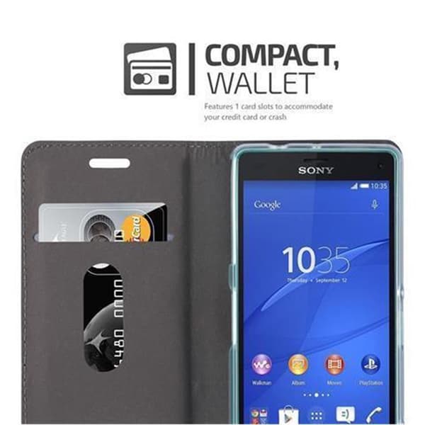 Sony Xperia Z3 COMPACT Suojakotelo Suojakuori Lompakkokotelo Matkapuhelinkotelo jossa magneettisuljenta, jalusta-toiminto ja korttitasku