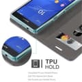 Pikkukuva 10 / 11: Sony Xperia Z3 COMPACT Suojakotelo Suojakuori Lompakkokotelo Matkapuhelinkotelo jossa magneettisuljenta, jalusta-toiminto ja korttitasku