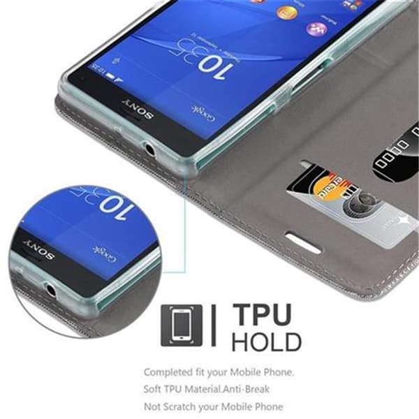 Sony Xperia Z3 COMPACT Suojakotelo Suojakuori Lompakkokotelo Matkapuhelinkotelo jossa magneettisuljenta, jalusta-toiminto ja korttitasku