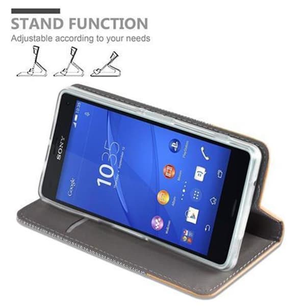 Sony Xperia Z3 COMPACT Suojakotelo Suojakuori Lompakkokotelo Matkapuhelinkotelo jossa magneettisuljenta, jalusta-toiminto ja korttitasku