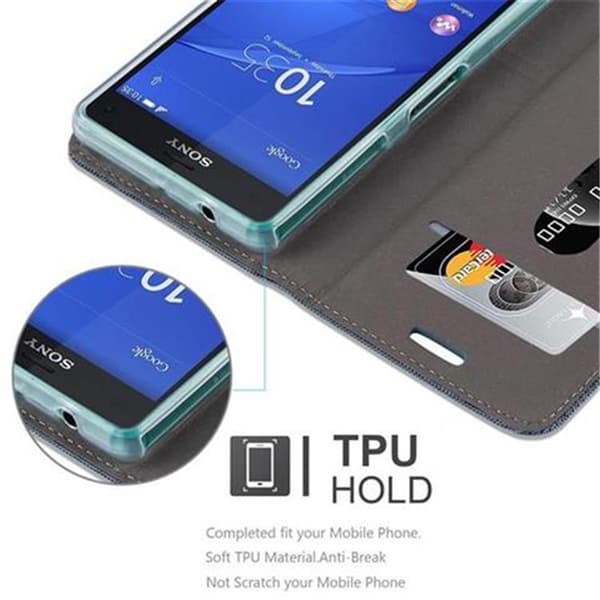 Sony Xperia Z3 COMPACT Suojakotelo Suojakuori Lompakkokotelo Matkapuhelinkotelo jossa magneettisuljenta, jalusta-toiminto ja korttitasku
