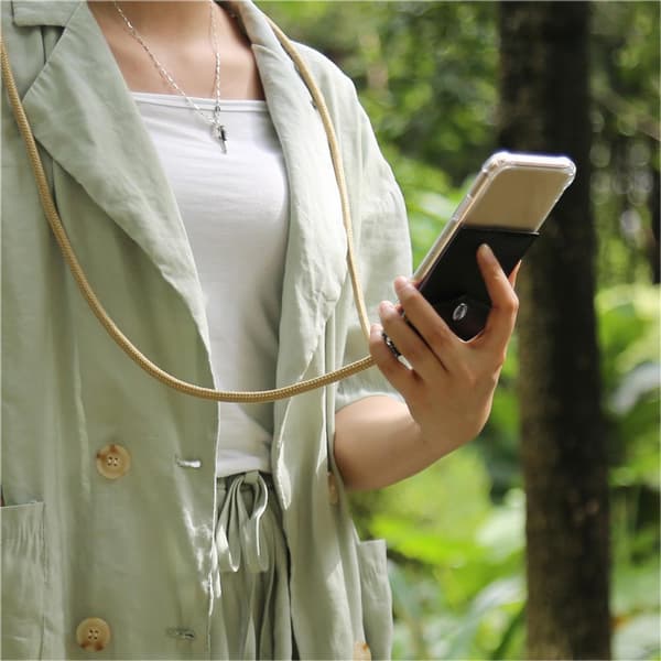 Deksel med kedja Sony Xperia XZ / XZs Case med sølvfargede ringer, ledningsstropp og avtakbart etui