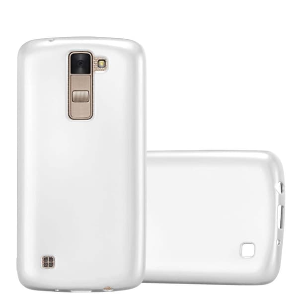 LG K8 2016 Skal Fodral Mobilskydd av flexibelt TPU-silikon METALLISKT SILVER