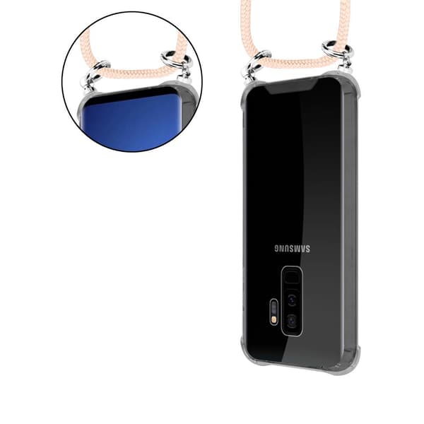 Samsung Galaxy S9 PLUS Suojakuori ketju Samsung Galaxy S9 PLUS Silikoni suojakotelo hopea renkaat, johto hihna ja irrotettava asia