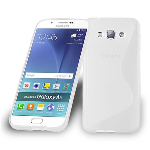 Deksel til Samsung Galaxy A8 2015 Beskyttelsesdeksel av fleksibelt TPU-silikon i S-Line-design HALVGJENNOMSIKTIG