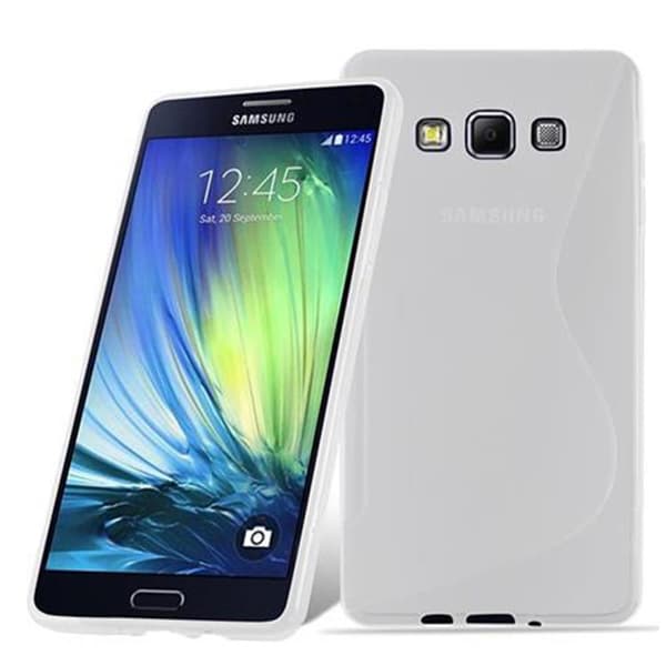 Deksel til Samsung Galaxy A7 2015 Beskyttelsesdeksel av fleksibelt TPU-silikon i S-Line-design HALVGJENNOMSIKTIG