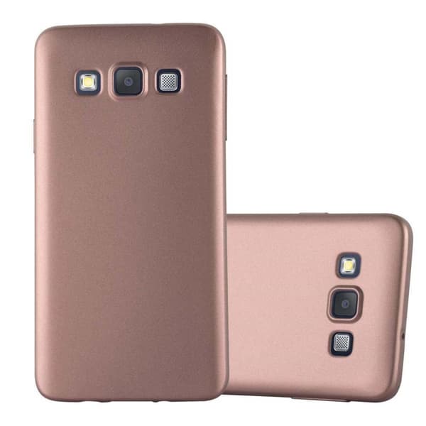 Deksel til Samsung Galaxy A3 2015 Beskyttelsesdeksel laget av fleksibelt TPU-silikon METALLISK ROSEGULL
