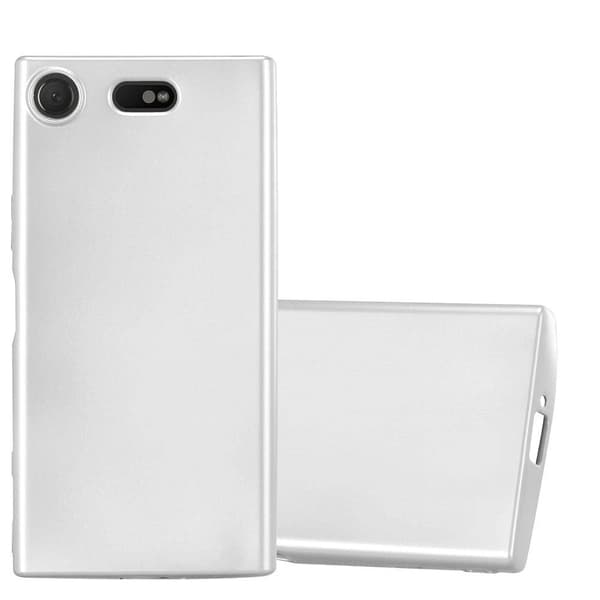 Sony Xperia XZ1 COMPACT Suojakuori Kotelo valmistettu joustavasta TPU-silikonista METALLINEN HOPEA