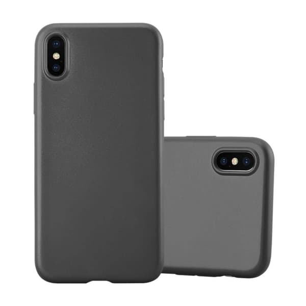 Deksel til iPhone X / XS Beskyttelsesdeksel laget av fleksibelt TPU-silikon METALLISK GRÅ