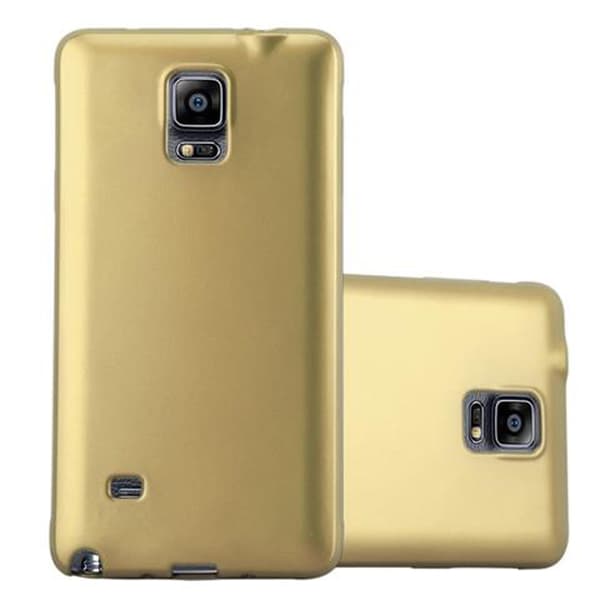 Deksel til Samsung Galaxy NOTE 4 Beskyttelsesdeksel laget av fleksibelt TPU-silikon METALLISK GULL