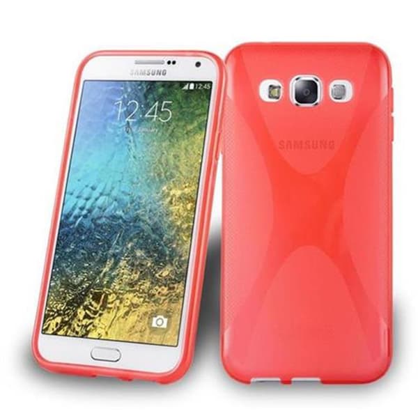 Samsung Galaxy E5 Skal Fodral Skal Mobilskydd av flexibelt TPU-silikon CANDY ÄPPLE RÖD