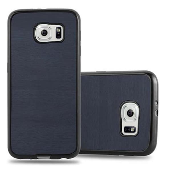 Samsung Galaxy S6 Skal Fodral Mobilskydd Skal Fodral WOODEN BLÅ
