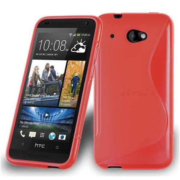 HTC Desire 601 Skal Fodral Skal Mobilskydd av flexibelt TPU-silikon Case Cover CANDY ÄPPLE RÖD