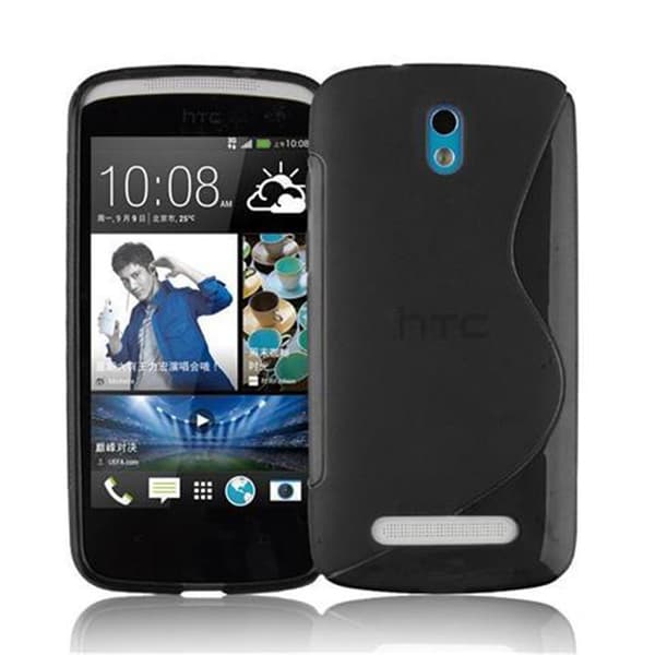 Deksel til HTC Desire 500 Beskyttelsesdeksel av fleksibelt TPU-silikon i S-Line-design OKSIDSORT