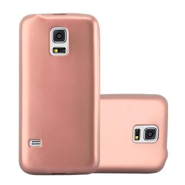 Samsung Galaxy S5 / S5 NEO Skal Fodral Mobilskydd av flexibelt TPU-silikon METALLISKT ROSE GULD
