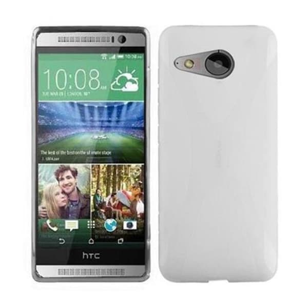HTC ONE M8 MINI Suojakuori Suojakotelo joustavasta TPU-silikonista X-Line-muotoilussa OSITTAIN LÄPINÄKYVÄ