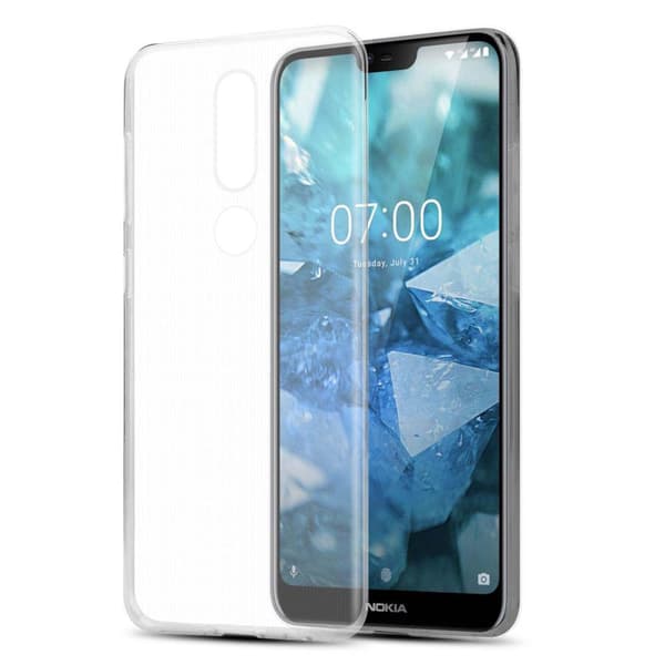 Nokia 7.1 Suojakuori Suojakotelo valmistettu joustavasta TPU-silikonista TÄYSIN LÄPINÄKYVÄ