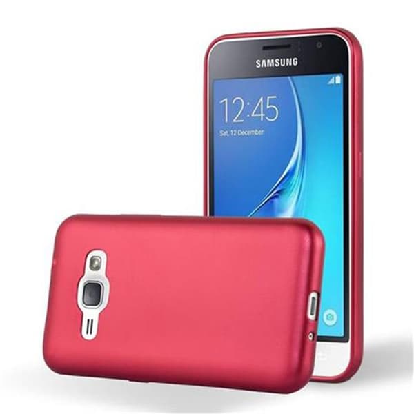 Samsung Galaxy J1 2016 Suojakuori Kotelo valmistettu joustavasta TPU-silikonista METALLINEN PUNAINEN