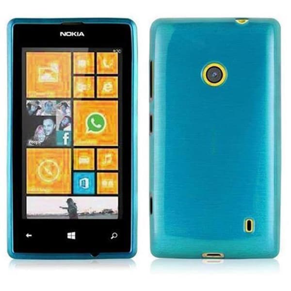 Nokia Lumia 525 Suojakuori Suojakotelo joustavasta TPU-silikonista harjatulla muotoilulla