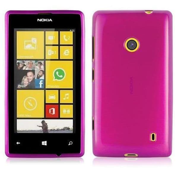 Nokia Lumia 525 Suojakuori Suojakotelo joustavasta TPU-silikonista harjatulla muotoilulla