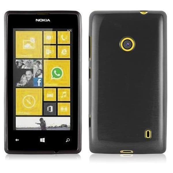 Nokia Lumia 525 Suojakuori Suojakotelo joustavasta TPU-silikonista harjatulla muotoilulla