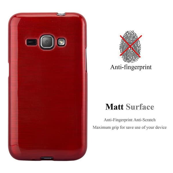 Samsung Galaxy J1 2016 Suojakuori Suojakotelo joustavasta TPU-silikonista harjatulla muotoilulla