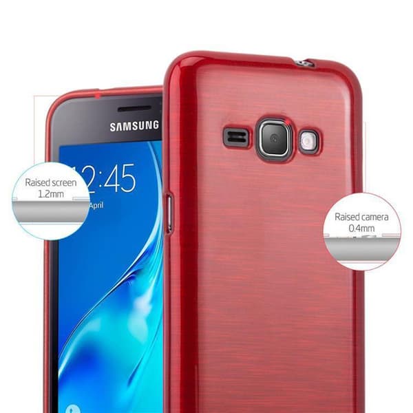 Samsung Galaxy J1 2016 Suojakuori Suojakotelo joustavasta TPU-silikonista harjatulla muotoilulla