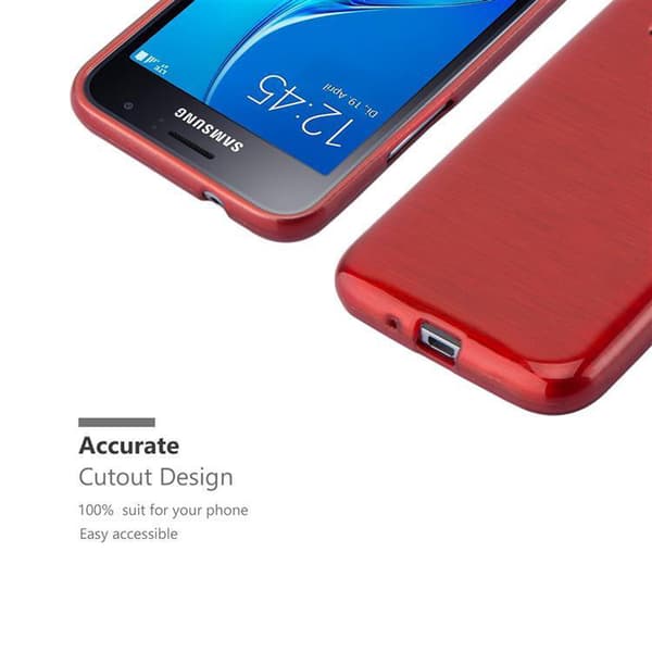 Samsung Galaxy J1 2016 Suojakuori Suojakotelo joustavasta TPU-silikonista harjatulla muotoilulla