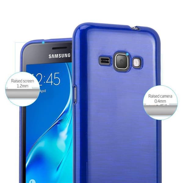 Samsung Galaxy J1 2016 Suojakuori Suojakotelo joustavasta TPU-silikonista harjatulla muotoilulla