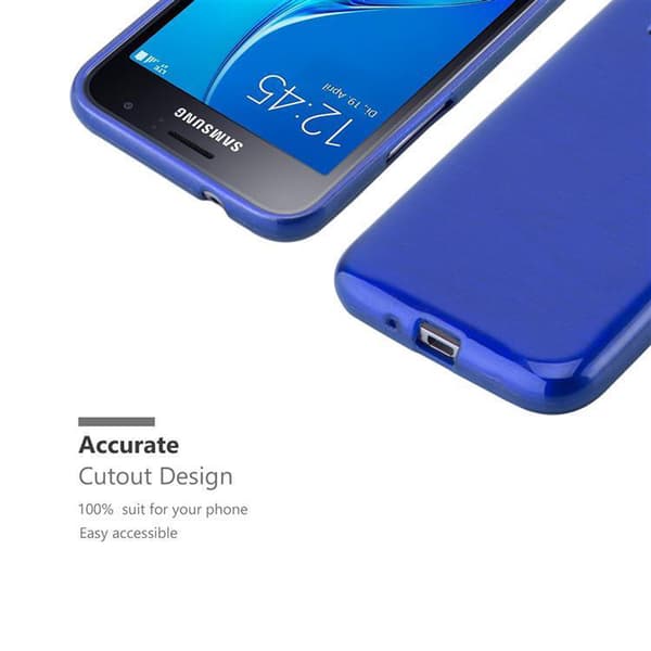 Samsung Galaxy J1 2016 Suojakuori Suojakotelo joustavasta TPU-silikonista harjatulla muotoilulla
