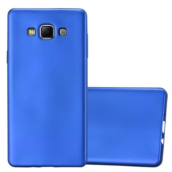 Deksel til Samsung Galaxy A7 2015 Beskyttelsesdeksel laget av fleksibelt TPU-silikon METALLISK BLÅ