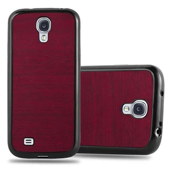 Samsung Galaxy S4 Skal Fodral Mobilskydd Skal Fodral WOODEN RÖD