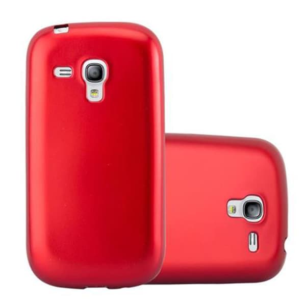 Samsung Galaxy S3 MINI Suojakuori Kotelo valmistettu joustavasta TPU-silikonista METALLINEN PUNAINEN