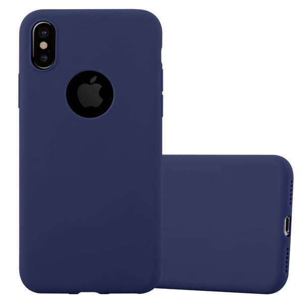 iPhone XS MAX Skal Fodral Case Cover Mobilskydd av flexibelt TPU-silikon CANDY MÖRK BLÅ