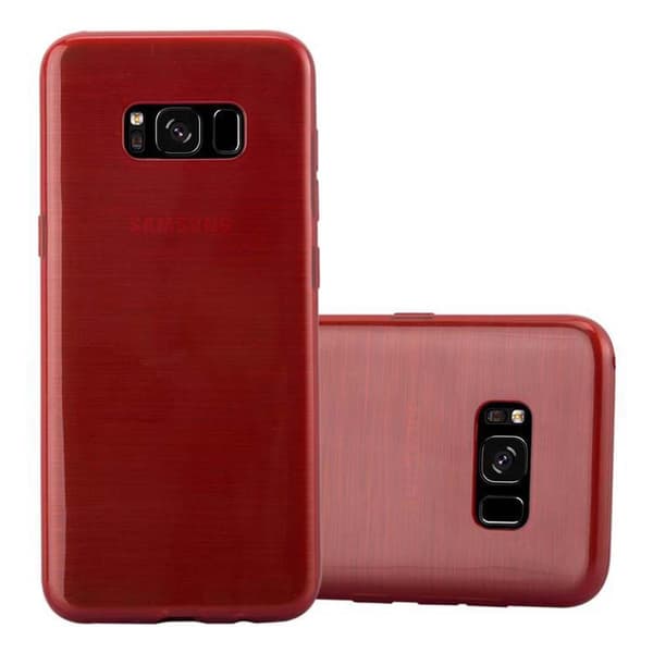 Samsung Galaxy S8 Suojakuori Suojakotelo joustavasta TPU-silikonista harjatulla muotoilulla PUNAINEN