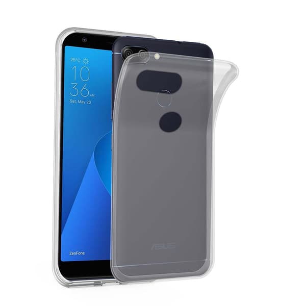 Asus ZenFone MAX PLUS M1 Suojakuori Suojakotelo valmistettu joustavasta TPU-silikonista TÄYSIN LÄPINÄKYVÄ