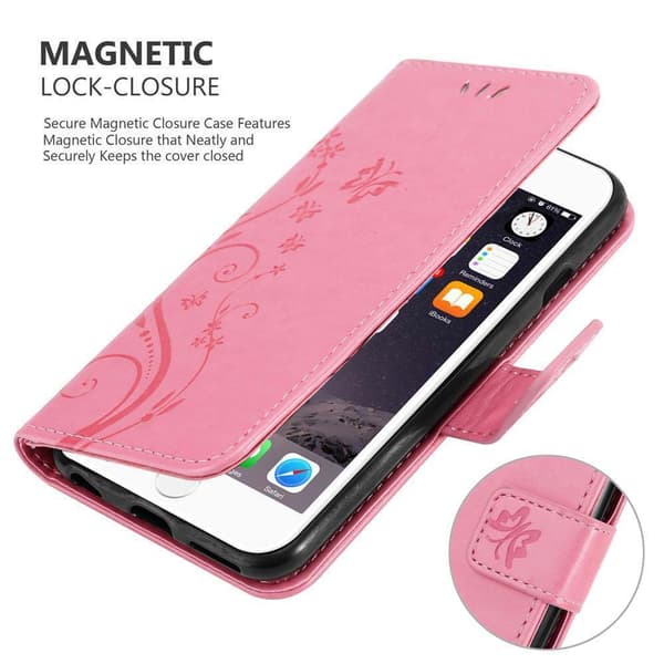 iPhone 6 / 6S Suojakotelo Suojakuori Lompakkokotelo Matkapuhelinkotelo Kukat jossa on magneettisuljenta, jalusta-toiminto ja korttipaikat