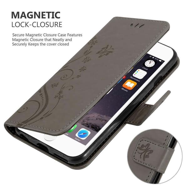 iPhone 6 / 6S Suojakotelo Suojakuori Lompakkokotelo Matkapuhelinkotelo Kukat jossa on magneettisuljenta, jalusta-toiminto ja korttipaikat