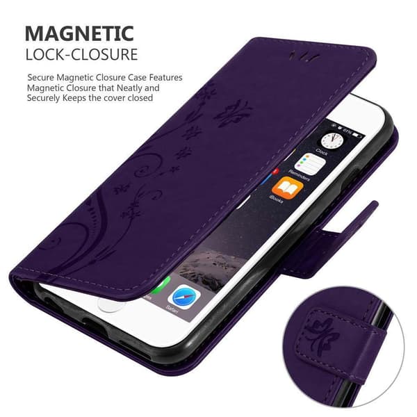 iPhone 6 / 6S Suojakotelo Suojakuori Lompakkokotelo Matkapuhelinkotelo Kukat jossa on magneettisuljenta, jalusta-toiminto ja korttipaikat