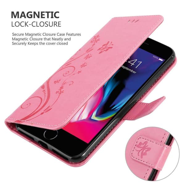 iPhone 7 PLUS / 7S PLUS / 8 PLUS Pungetui Cover Blomster ()