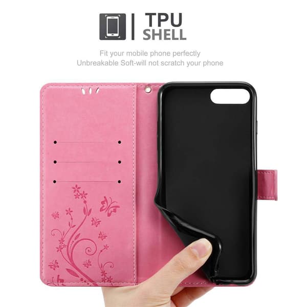 iPhone 7 PLUS / 7S PLUS / 8 PLUS Pungetui Cover Blomster ()