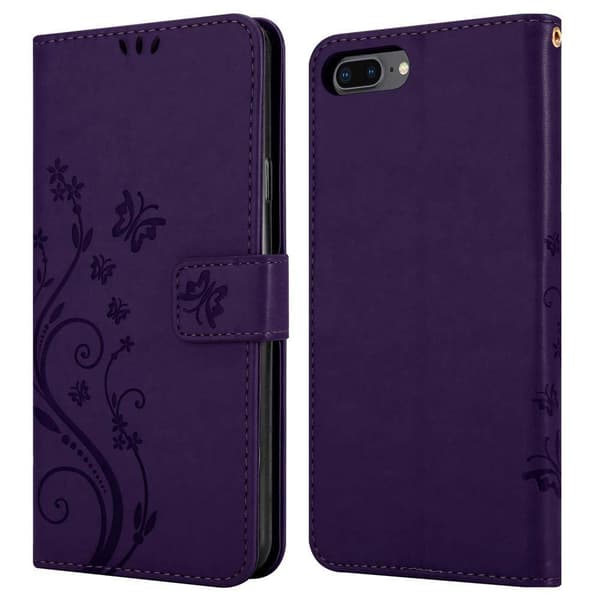 Deksel til iPhone 7 PLUS / 7S PLUS / 8 PLUS Lommebokdeksel i blomster design med magnetisk lukking, stativfunksjon og kortplasser