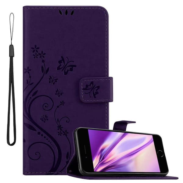 Deksel til iPhone 7 PLUS / 7S PLUS / 8 PLUS Lommebokdeksel i blomster design med magnetisk lukking, stativfunksjon og kortplasser