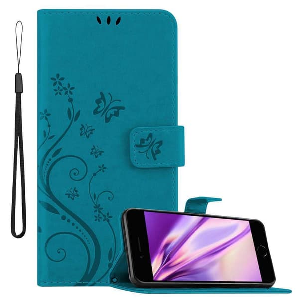 Deksel til iPhone 7 PLUS / 7S PLUS / 8 PLUS Lommebokdeksel i blomster design med magnetisk lukking, stativfunksjon og kortplasser