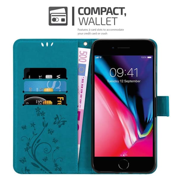 iPhone 7 PLUS / 7S PLUS / 8 PLUS Pungetui Cover Blomster ()