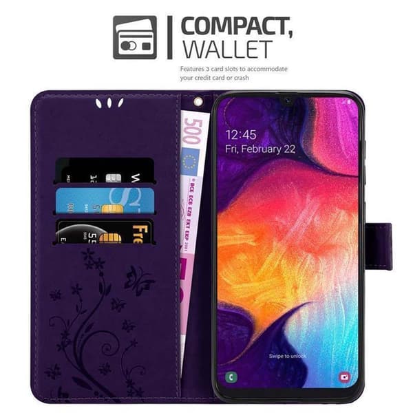 Deksel til Samsung Galaxy A50 4G / A50s / A30s Lommebokdeksel i blomster design med magnetisk lukking, stativfunksjon og kortplasser