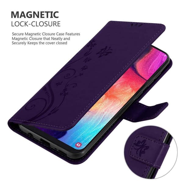 Deksel til Samsung Galaxy A50 4G / A50s / A30s Lommebokdeksel i blomster design med magnetisk lukking, stativfunksjon og kortplasser