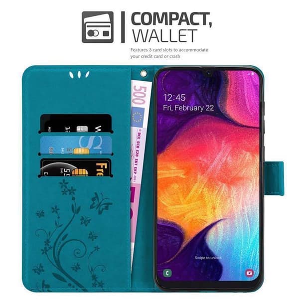 Samsung Galaxy A50 4G / A50s / A30s Suojakotelo Suojakuori Lompakkokotelo Matkapuhelinkotelo Kukat jossa on magneettisuljenta, jalusta-toiminto ja